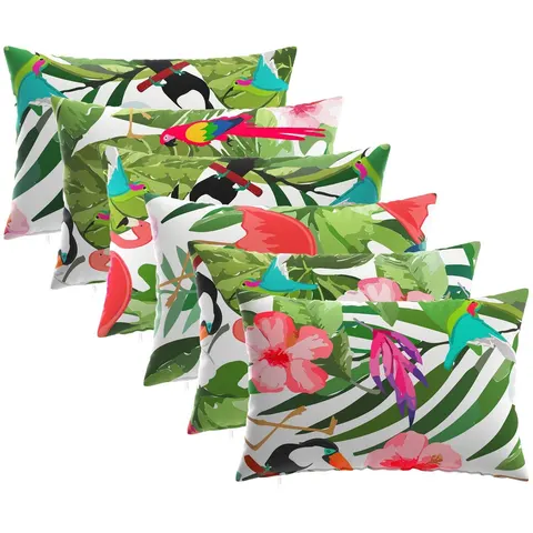 vidaXL Coussin 6 pc HEERLEN Multicolore 40 x 60 cm Polyester – image 2