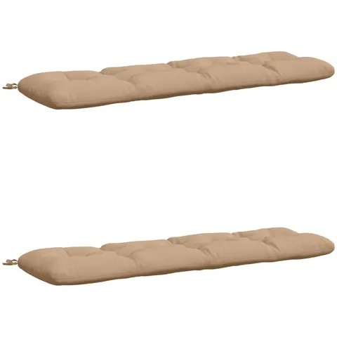 vidaXL Coussins de Banc VIANEN 2 pc 100 % polyester Sable – 495307 – image 2