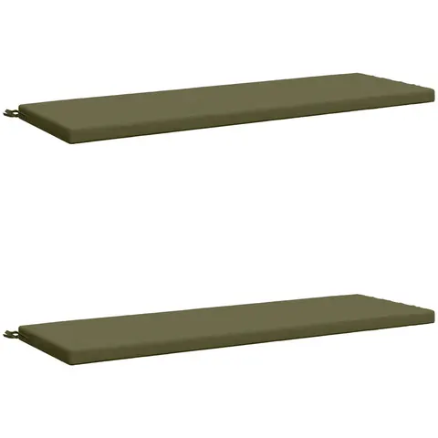 vidaXL Coussins de Banc SOEST 2 pc 100 % polyester Vert olive – 462729 – image 3