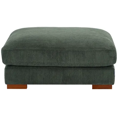 Vente-unique Pouf en velours côtelé vert SPERONE – image 2