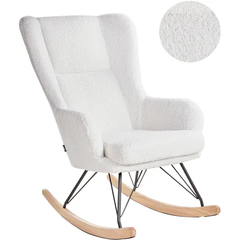 LUOMA - Schommelstoel - Off-white - Bouclé – afbeelding 2