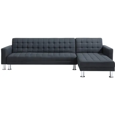 vente-unique.com Canapé d'angle polyester 5 places noir 290x79x173cm – image 3