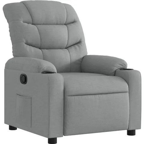 vidaXL Fauteuil inclinable Gris clair Tissu – 371040 – image 2