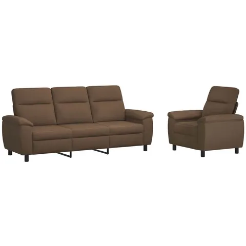 vidaXL Ensemble de Canapés 2 pcs Marron Tissu – 296690 – image 2
