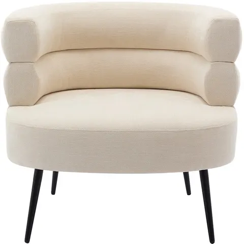 vente-unique.com Fauteuil droit polyester beige 80x73x74cm – image 3
