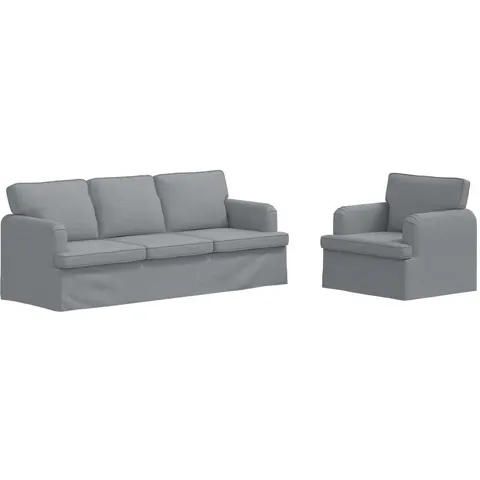 vidaXL Ensemble de Canapés 2 pc Gris clair tissu – 374911 – image 2