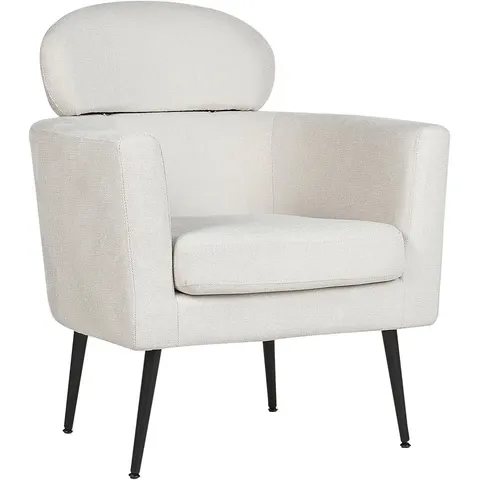 SOBY - Fauteuil - Gebroken wit - Polyester – afbeelding 2