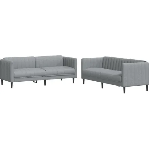 vidaXL Ensemble de canapés 2 pcs gris clair tissu – 289291 – image 2
