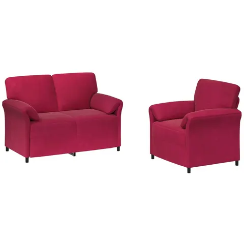 vidaXL Ensemble de Canapés 2 pc Bordeaux Velours – 776678 – image 2
