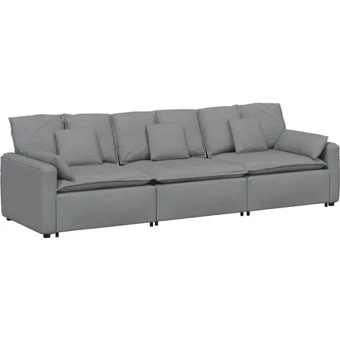 vidaXL Canapé modulable avec coussins gris clair – 641014 – image 3