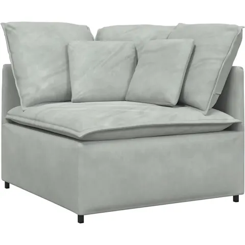 vidaXL Module d'angle pour canapé modulable avec coussins gris clair 100 cm – 657046 – image 2