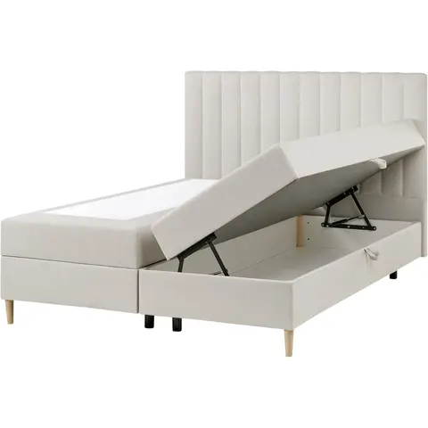 OFFICER - Boxspringbed - Gebroken wit - 160 x 200 cm - Polyester – afbeelding 2