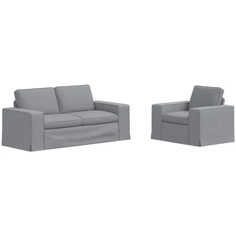 vidaXL Ensemble de Canapés 2 pc Gris clair tissu – 374317 – image 2