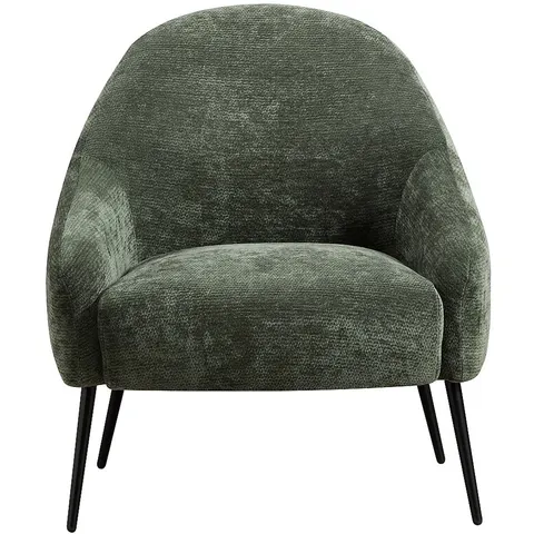 Vente-unique Fauteuil en tissu texturé vert RIBEDI – image 2
