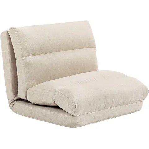 HOMCOM Vloerstoel - Polyester - 70x72x56cm - Beige – afbeelding 2