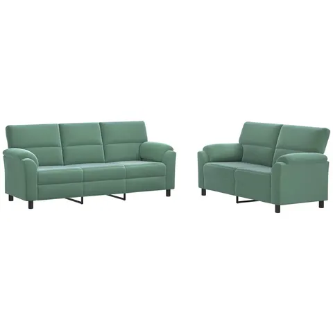 vidaXL Ensemble de Canapés 2 pcs Vert Mer Velours – 295501 – image 2