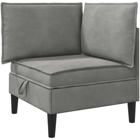 vidaXL Sofa avec rangement Gris clair Velours – image 2