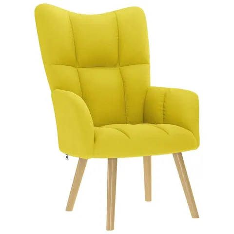 vidaXL Chaise de relaxation jaune clair tissu – image 2