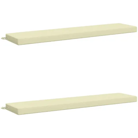 vidaXL Coussins de Banc SOEST 2 pc 100 % polyester Crème – 469445 – image 2