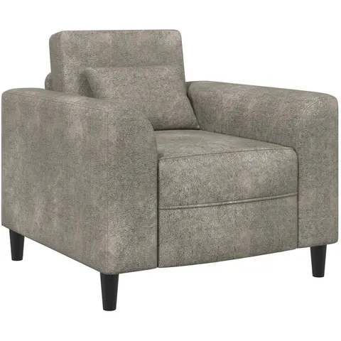 vidaXL Fauteuil Gris clair Simili daim – 523383 – image 2
