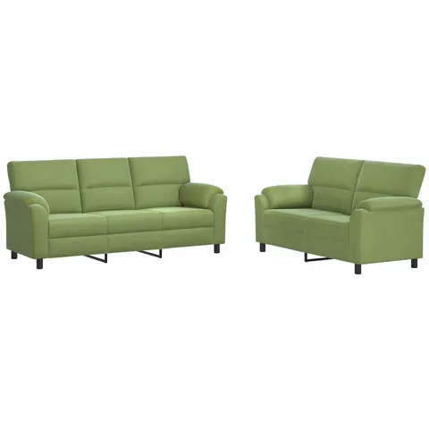 vidaXL Ensemble de Canapés 2 pcs Vert clair Velours – 295426 – image 2