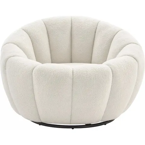vente-unique.com Fauteuil droit polyester blanc 96x65x96cm – image 3