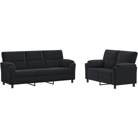 vidaXL Ensemble de Canapés 2 pcs Noir Velours – 295310 – image 2