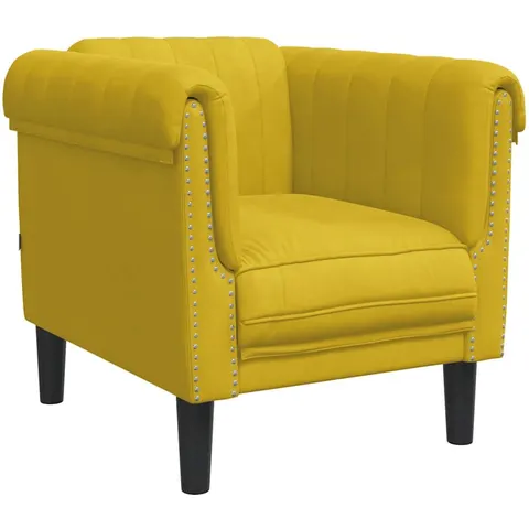 vidaXL Fauteuil jaune velours – 399570 – image 2
