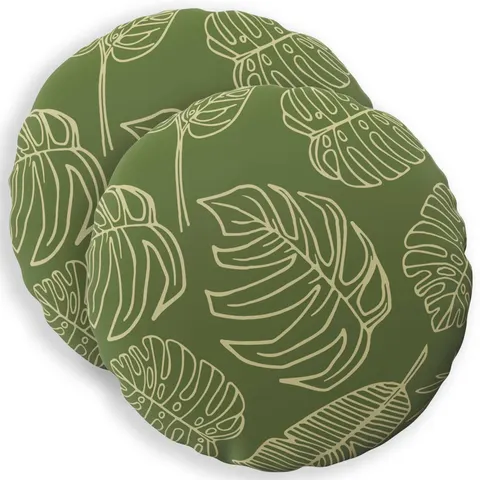 vidaXL Coussin 2 pc HEERLEN Modèle feuille Ø 30 cm Polyester – image 2