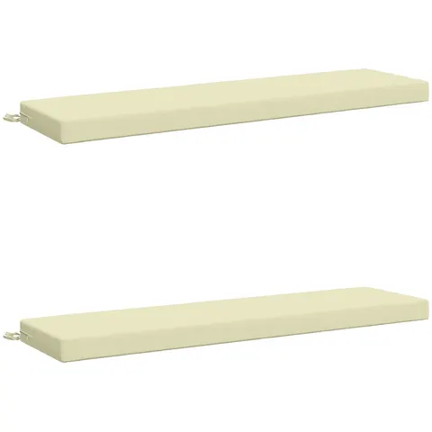 vidaXL Coussins de Banc SOEST 2 pc 100 % polyester Crème – 466543 – image 2