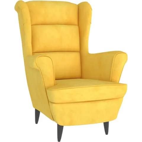 vidaXL Fauteuil jaune moutarde velours – image 2