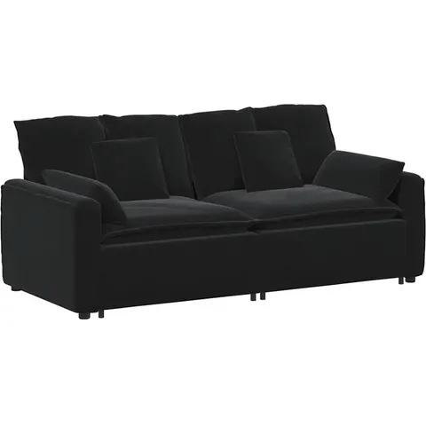 vidaXL Canapé modulable avec coussins noirs – 641489 – image 3