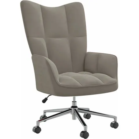 vidaXL Chaise de relaxation Gris clair Velours – 425329 – image 2