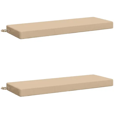 vidaXL Coussins de Banc SOEST 2 pc 100 % polyester Crème – 465843 – image 2