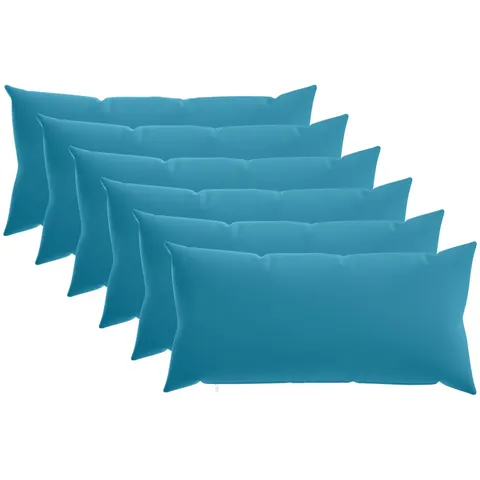 vidaXL Coussin 6 pc HEERLEN Bleu clair 40 x 70 cm Polyester – image 2