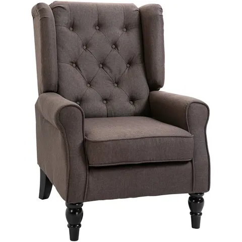 HOMCOM-Fauteuil-Polyester-74x86x102cm-Bruin – afbeelding 2