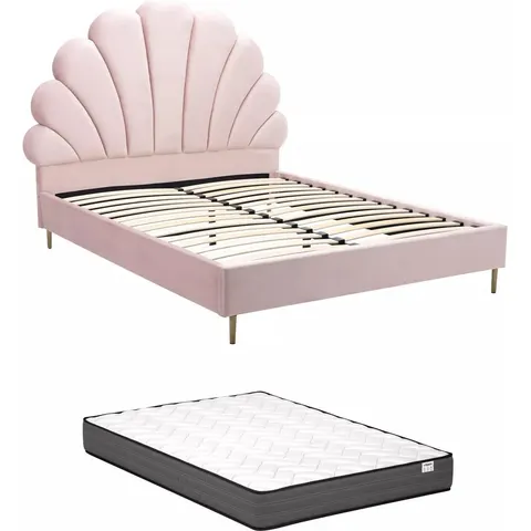 Vente-unique Bedframe fluweel roze 160 x 200 cm – afbeelding 2
