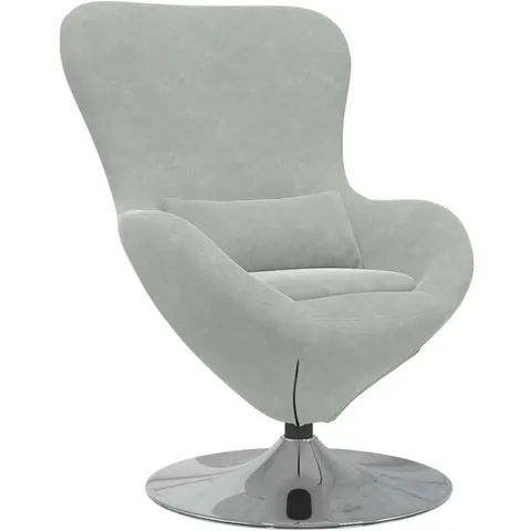 vidaXL Fauteuil œuf Gris clair Velours – image 2