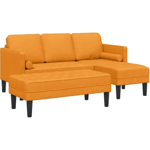 vidaXL Ensemble de Canapés 2 pc Jaune foncé Polyester – image 3