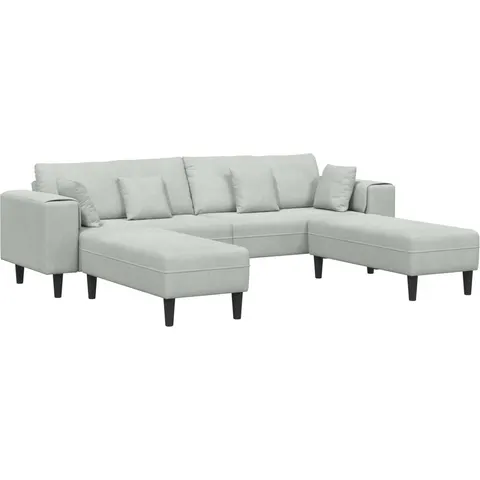 vidaXL Canapé 3 pc Gris clair Velours – 900456 – image 2