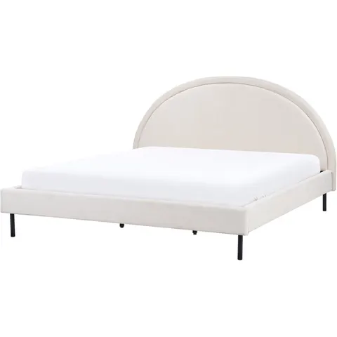 MARGUT - Bed - Lichtbeige - 180 x 200 cm - Polyester – afbeelding 2