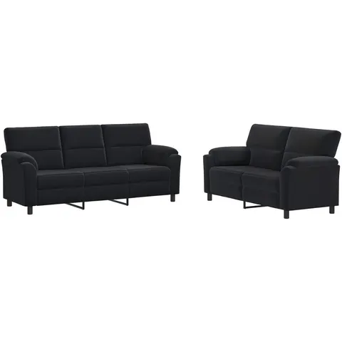 vidaXL Ensemble de Canapés 2 pcs Noir Velours – 295457 – image 2