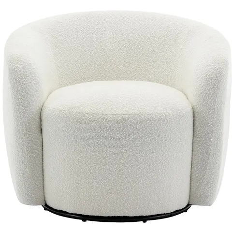 vente-unique.com Fauteuil droit polyester blanc 80x67x76cm – image 3