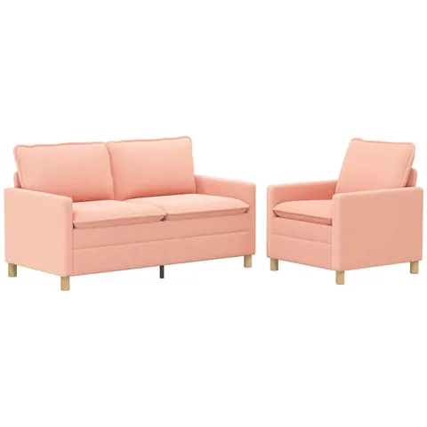 vidaXL Ensemble de Canapés 2 pc Rose Tissu – 593701 – image 2