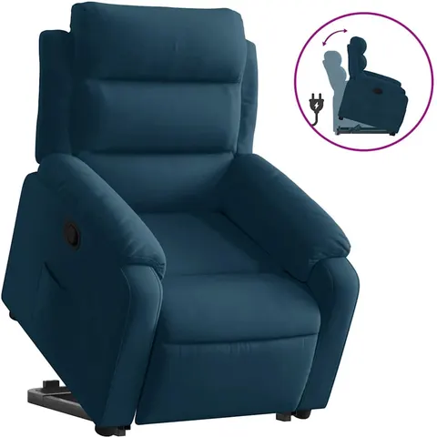 vidaXL Fauteuil inclinable bleu velours – 175907 – image 2