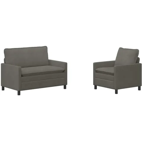 vidaXL Ensemble de Canapés 2 pc Gris clair Tissu – 593329 – image 2