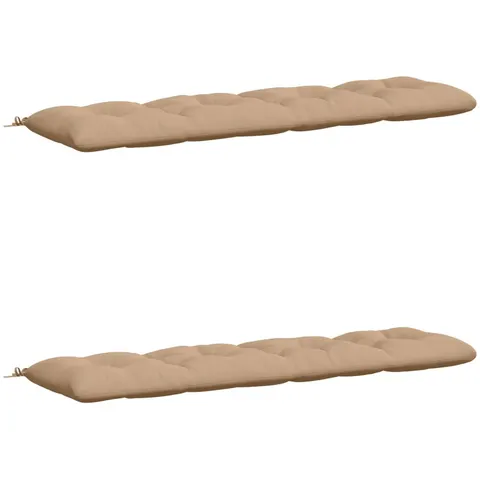 vidaXL Coussins de Banc VIANEN 2 pc 100 % polyester Sable – 500346 – image 2