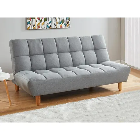 vente-unique.com Canapé convertible polyester 3 places gris 182x87x97cm – image 3