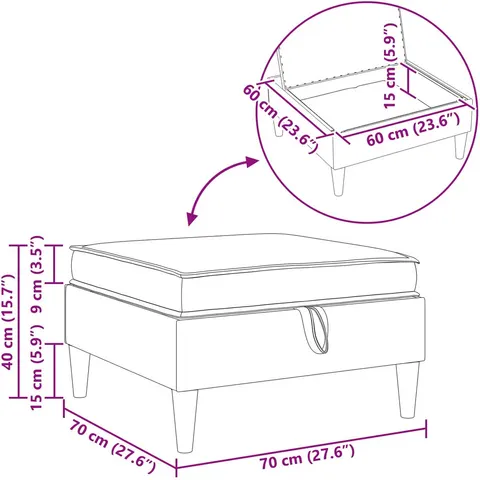vidaXL Sofa avec rangement Tissu – 504462 – image 2
