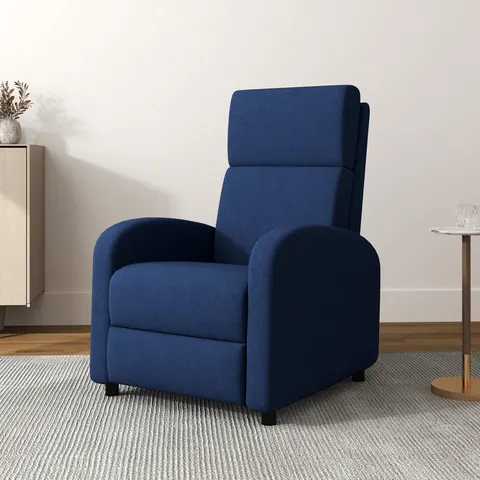 HOMCOM-Relaxfauteuil-Polyester-64x86x102cm-Blauw – afbeelding 2